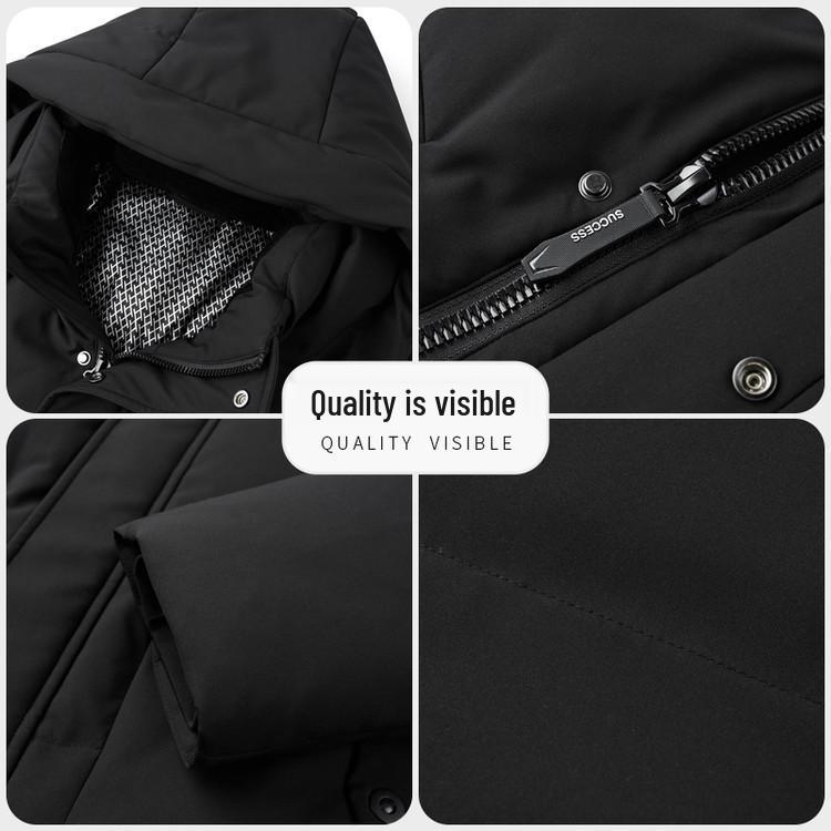 Men's 90% Duck Down Jacket: Windproof, Warm, Thickened Winter Coat