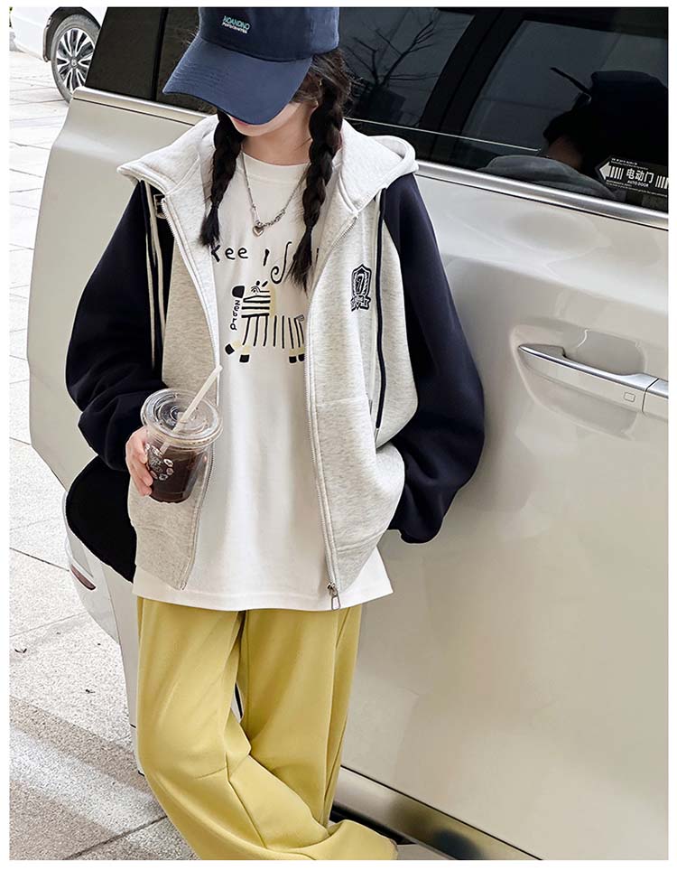 Girl's Super Beautiful Hooded Sweatshirt Cardigan Spring Outfit 2026 New Item, Chinese Children's Casual Jacket, Children's Korean Style Outfit