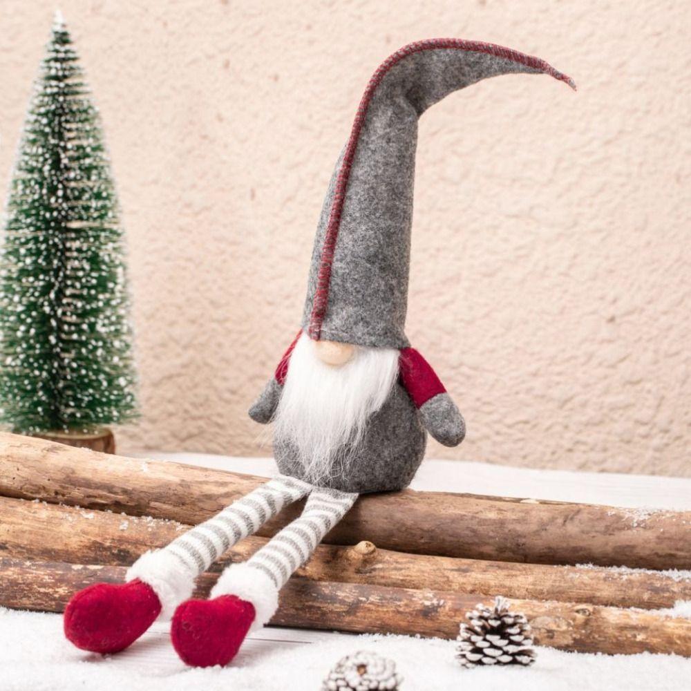 Mini Long-legged Christmas Doll Cartoon Long Old Man Doll Handmade Christmas Gnome  Bedroom
