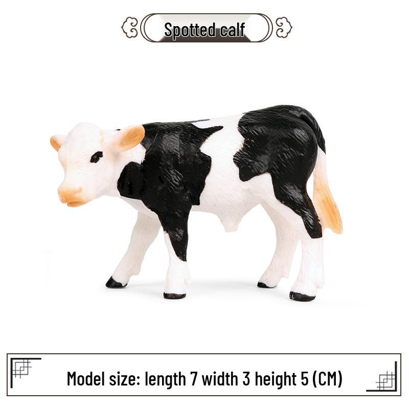 Children's Cognitive Animal Model Toy: Yellow Cow, Buffalo, Rhinoceros, Zebu, Bison, Bull Figurine.