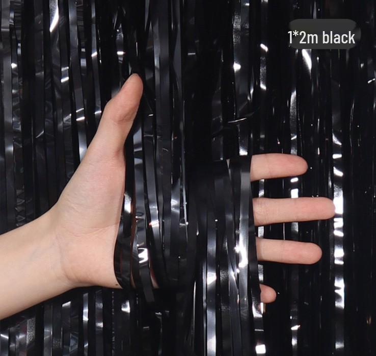 Colorful Rain Silk Door Curtain for Birthday Party Decoration, 1x2.45 meters