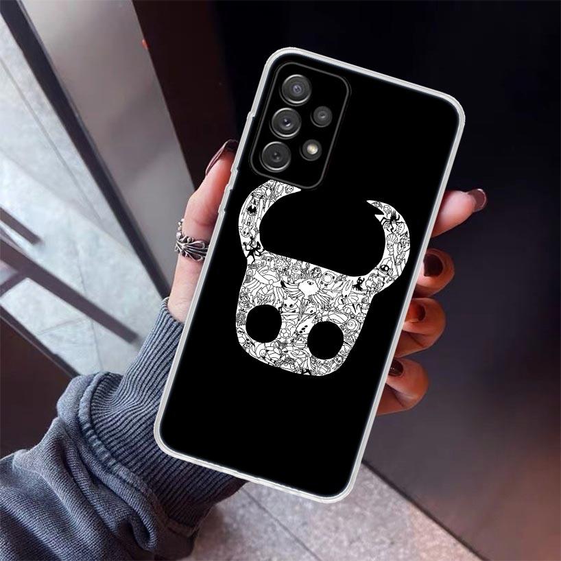 Černé pouzdro Hollow Knight pro Samsung Galaxy A17 A57 A37 A16 A26 A36 A56 A15 A25 A35 A55 A14 A13 A54 A53 A34 A24 A33 A23 Ga