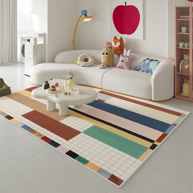 Living Room Carpet Children Crawling Mat Colorful Dopamine Style Bedroom Sofa Bedside Floor Mats Large Area Home Decoration Rug