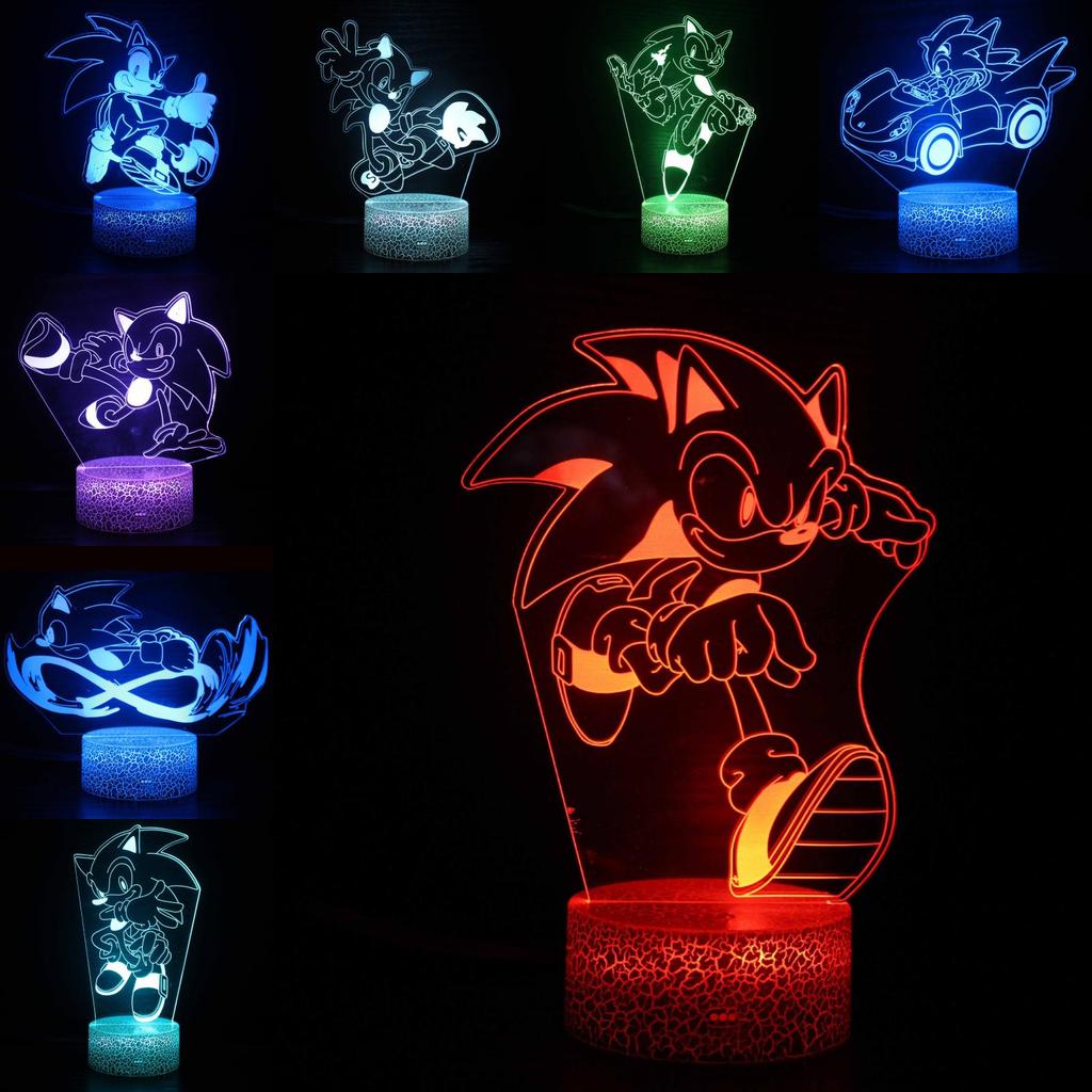 Sonic Series Remote Control 3d Touch Night Light Colorful Acrylic Table Lamp For Home