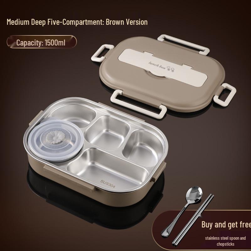 304 Stainless Steel Leak-Proof Insulated Lunch Box for Office and School, Food-Grade Square Bento Box.