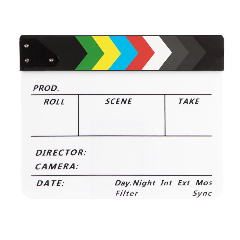 Acrylic Striped Movie Clapperboard Photography Prop