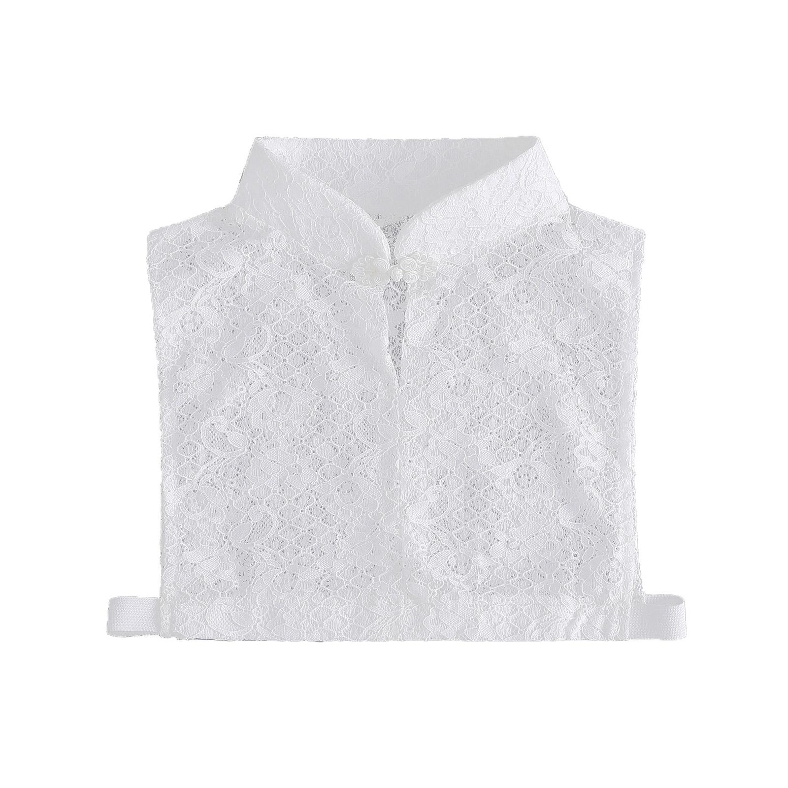 

Removable Collar Lace Collar Half-Shirt Applique Ancient Art Collar Embroidered Sweet Girls Lace Decorative Shawl білий