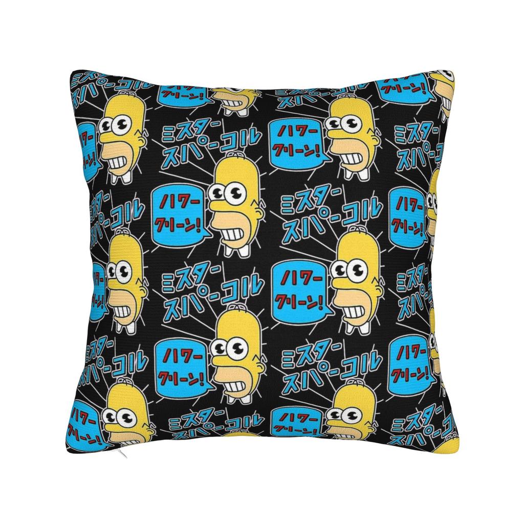 S-Simpsons Homer Donut Pink Sprinkles Pillow Case Retro Trendy Pillow Cover Print Pillowcases For Sofa Couch Bed Living Room