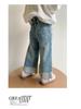 2025 Girls' Korean-Style Cat Denim Jeans - Fashionable Spring & Autumn Wear