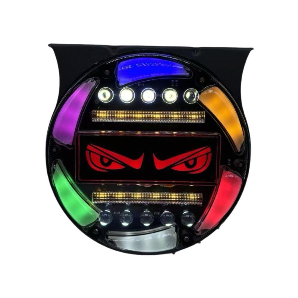 Креативная 12-24В Грузовая Фара  Глаз Дьявола  Универсальная Многорежимная Динамическая Фара  Глаз Демона  Сигнальные Лампы Безопасности Авто Декор