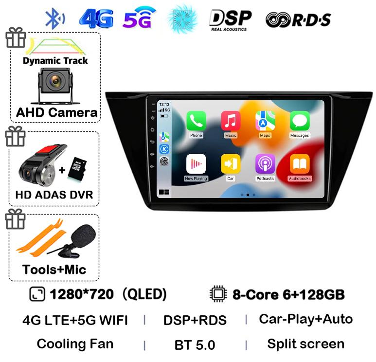 Android 14 WIFI 4G Carplay For Volkswagen TOURAN 2016 2017 2018 Auto Car Radio Multimedia Stereo Video Player GPS Navigation DSP