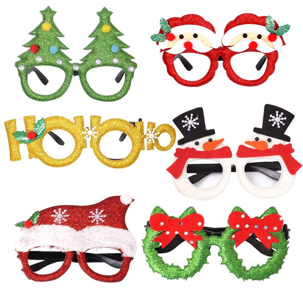 Festive Christmas Glasses Made Of Plastic And Fabric Assorted Colors And Designs Perfect For Photos Characters)
