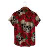 Moda Donna Retro Cotone e Canapa Stampa Risvolto Maniche Lunghe Camicia Top