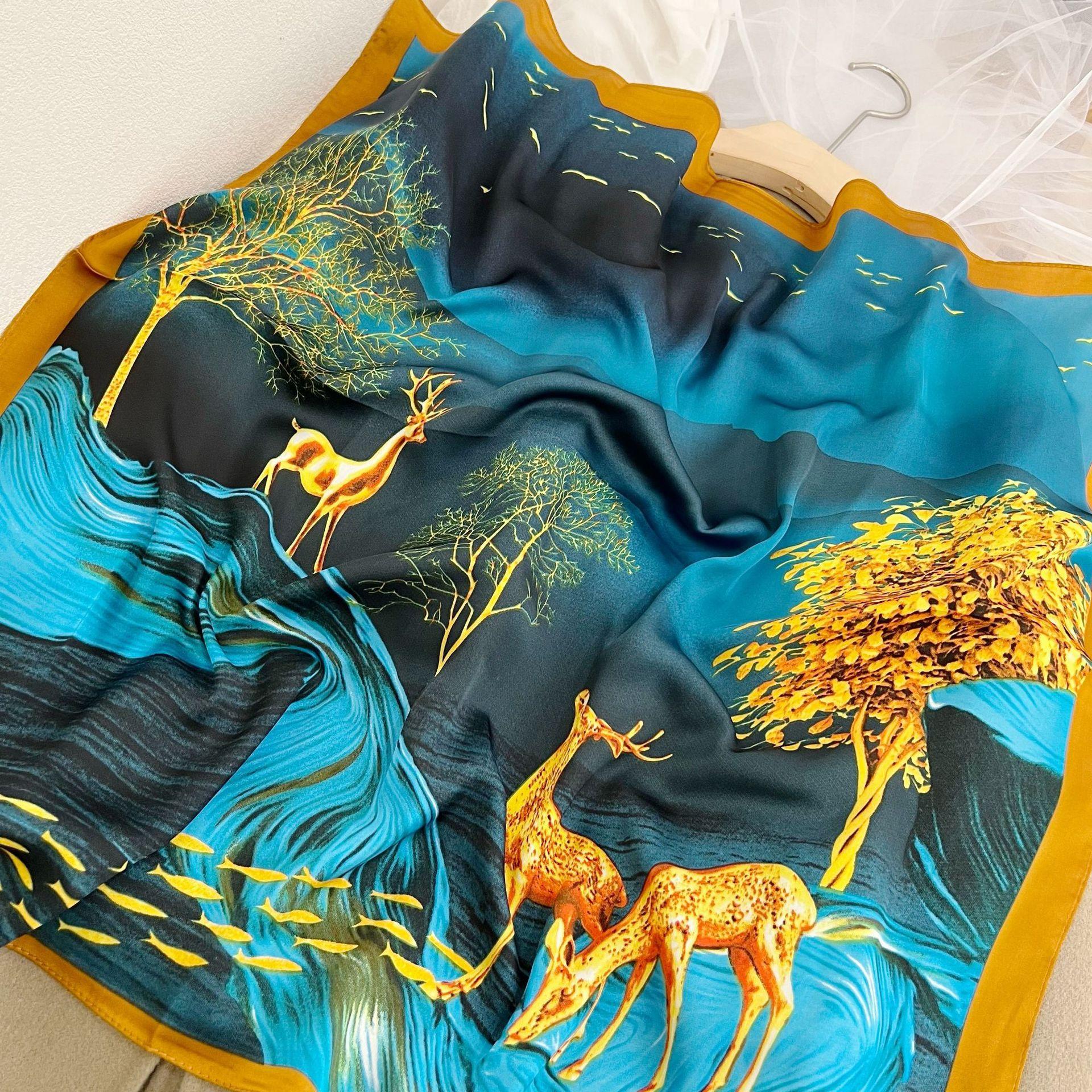 

Модный шарф, шейный платок, шейный платок, тюрбан, женский шелковый шарф, профессиональный новый 70 см, маленький квадратный шарф для женщин 70-70cm