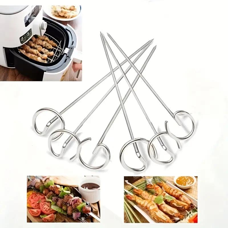 Stainless Steel Skewers for Air Fryer and Oven, Food-Grade Thickened Meat Kebab Sticks, Vertical Roasting Skeers for BBQ, Grilling Needle