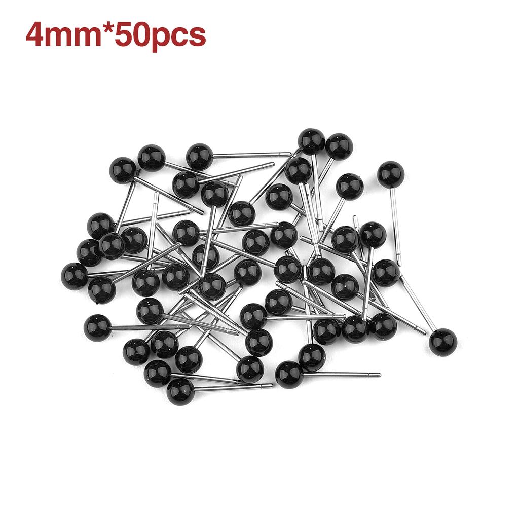 50/100pcs Plastic Eyes for Needle Felting Dolls Poke Teddy Bears 4-14mm Black Beans Eyes for DIY Doll Eyes
