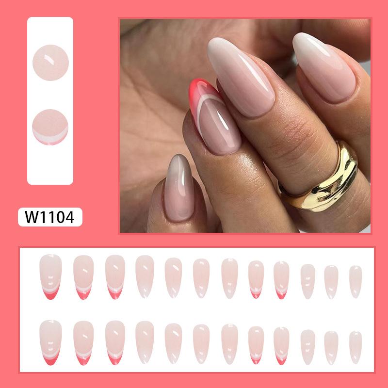 

Rose powder color matching is fresh and gentle, less manicure, European and American ins wind sweet sister fresh wearing nail pads 24 pieces