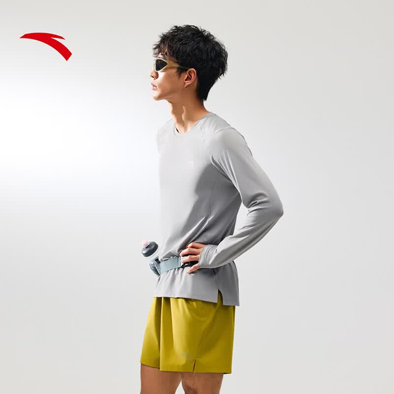 Anta Men's Quick-Dry Long-Sleeve Running & Training T-Shirt