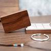 Wedding Wood Rings Jewelry Organizer Box Display Travel for Case Portable Storage Square Shape Box Walnut Necklace Holer