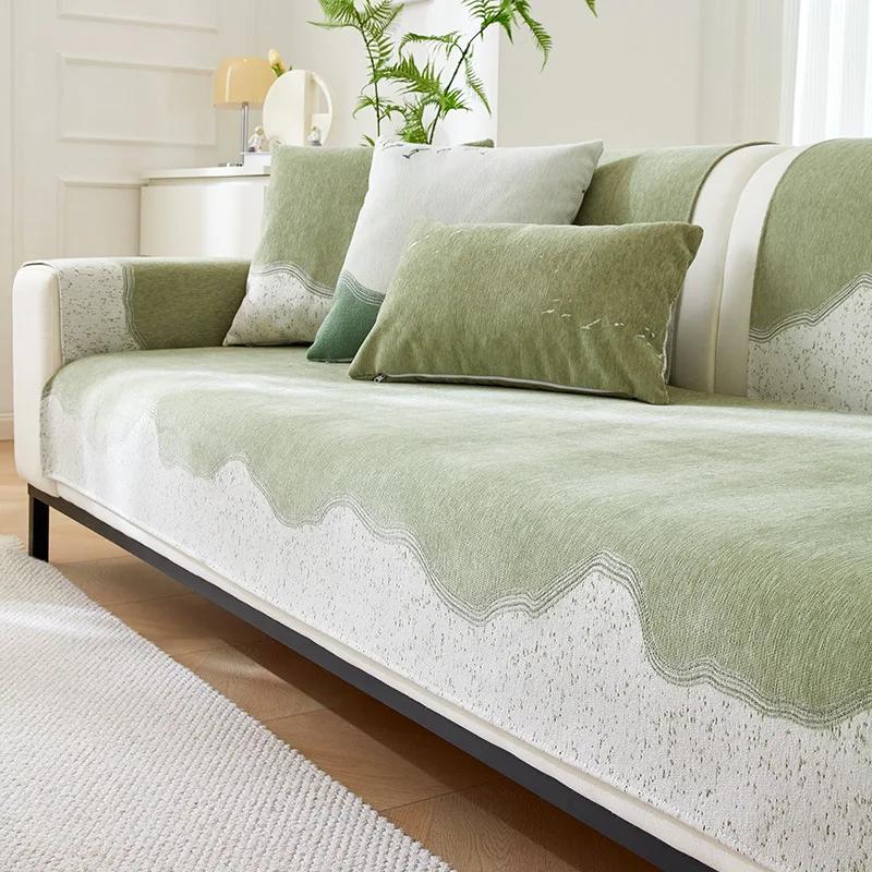 

Подушка для дивана из шенилла, цветная ткань, блокирующая цвет, чехол для дивана Art, нескользящая, универсальная, для гостиной, маленькая, свежая, подушка для дивана Four Seasons 70x70cm 1pcs