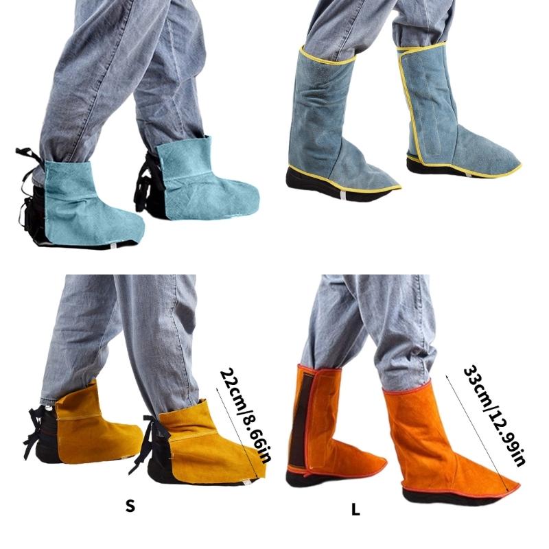 Professionelle Leder Schweißschuh-Schutzhüllen Hitzebeständig Abriebfest Schweißspritzer Schweißer Arbeits-Schuhüberzüge