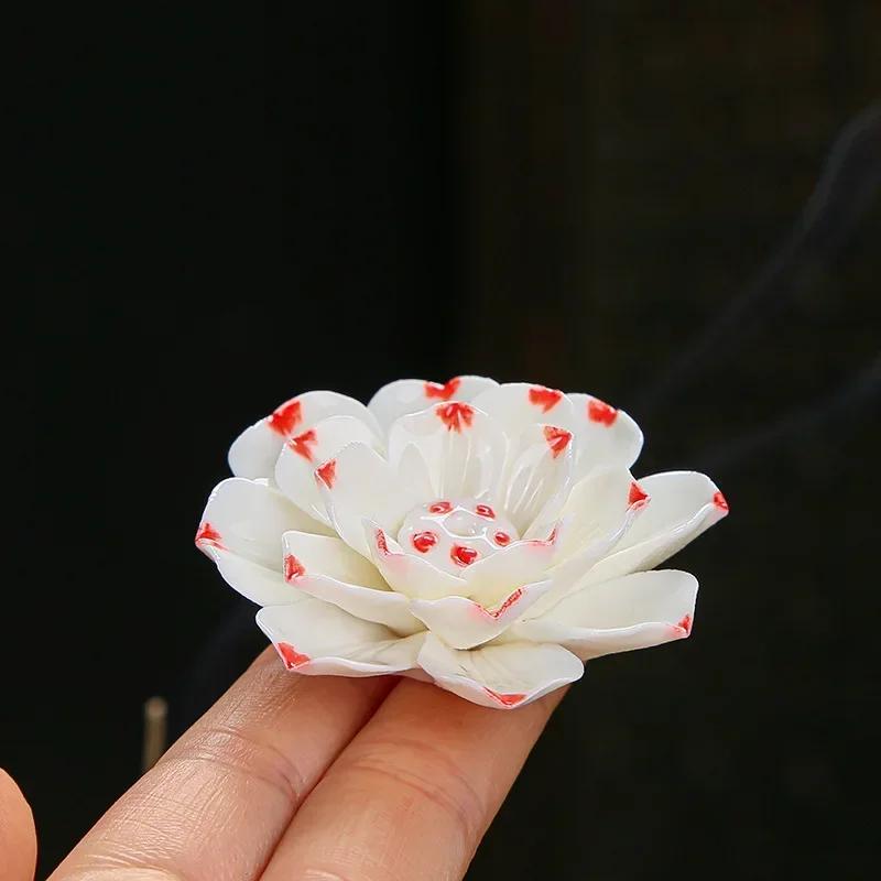 Keramik Lotus Räucherstäbchenhalter Räuchergefäß Halter Essstäbchenablage Tischdeko