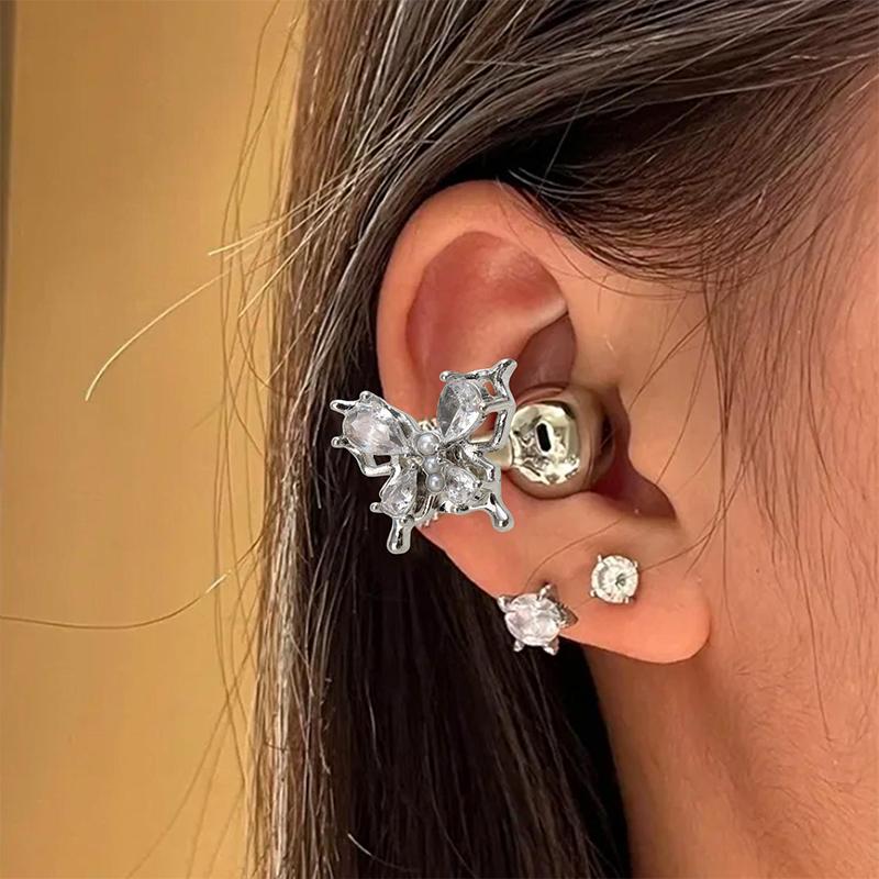 Earrings For Ear Clip Earphone Butterfly Beaded Shining Decorations Beautiful Earphone Accessories