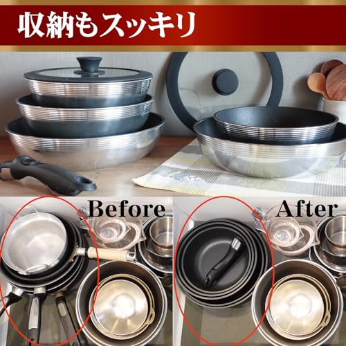 Hokuriku Aluminum 26cm Removable Handle Frying Pan, Induction Compatible, First in Japan, Even Heating All Over, Time-Saving, Durable, Made in Japan,