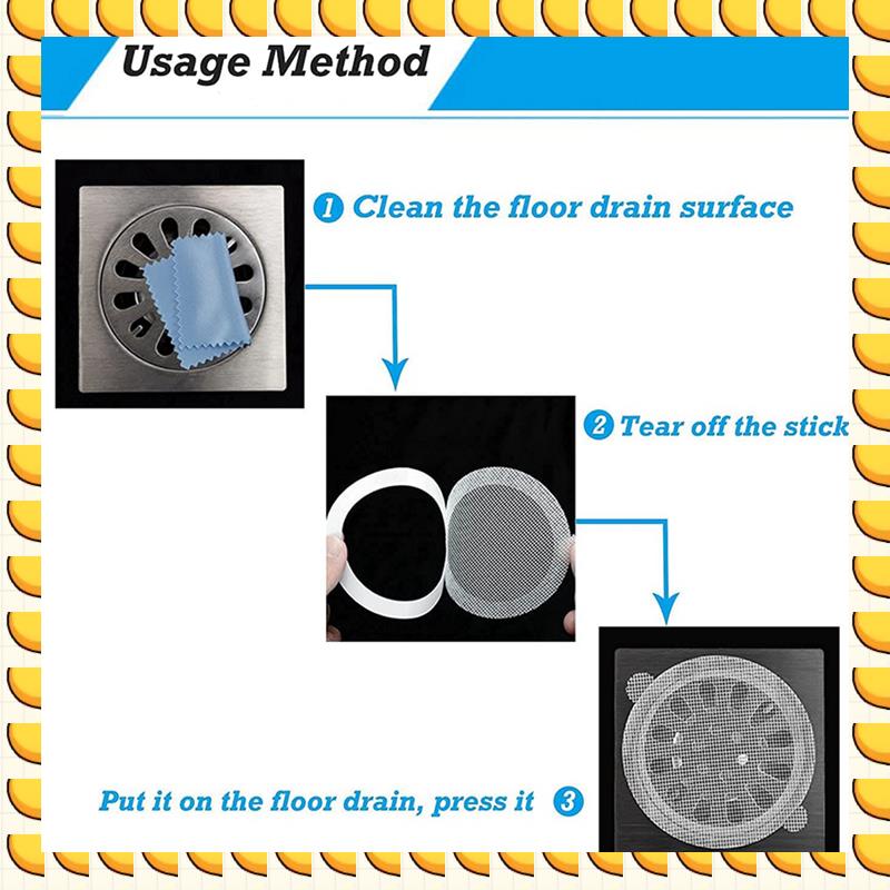 

BAAU 200 Pcs Disposable Shower Drain Hair Catcher Mesh Stickers, Anti Clogging Floor Sink Strainer, Shower Drain Dog Hair белый