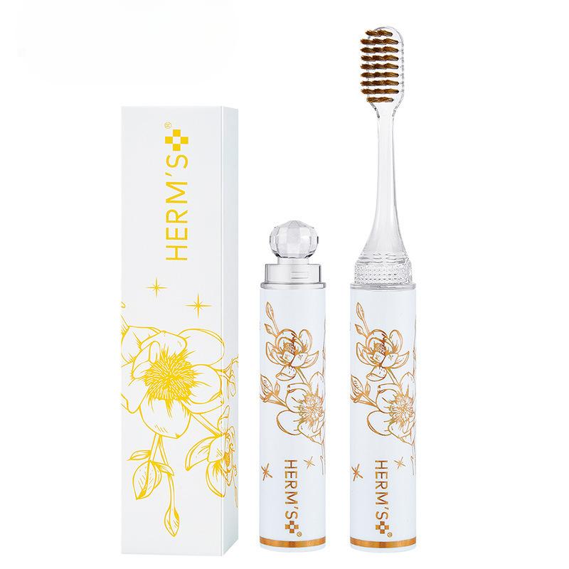 Soft-bristled Folding Lipstick Portable Toothbrush Gum Care Couple Adult Cleaning Gift Box Set