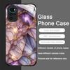Stylish Purple-Crystal Marble Texture Tempered Glass Phone Case for Motorola Moto G85 G84 G75 Edge 50 Fusion 40 Neo 30 Pro Cover