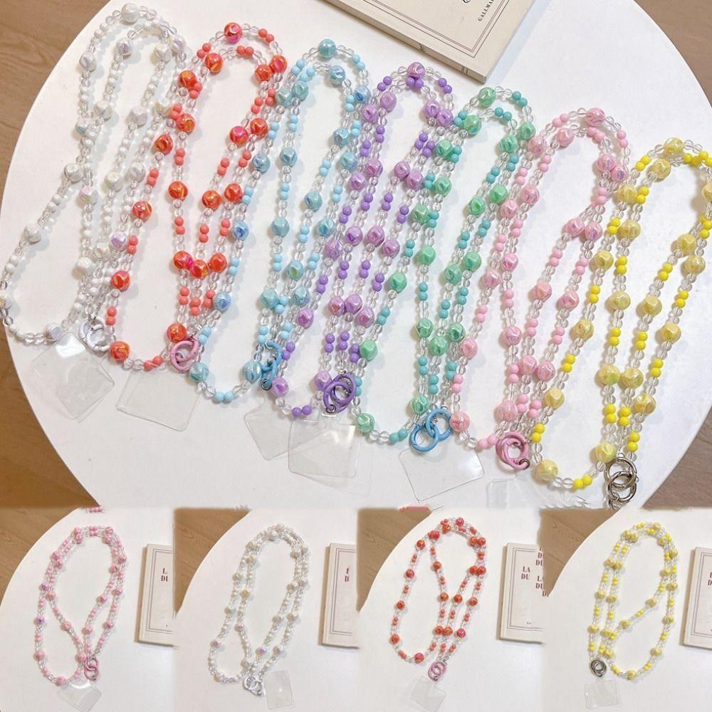 Long-style Beaded Crossbody Phone Chain Bag Chain Phone Neck Straps  Earphone Case Strap