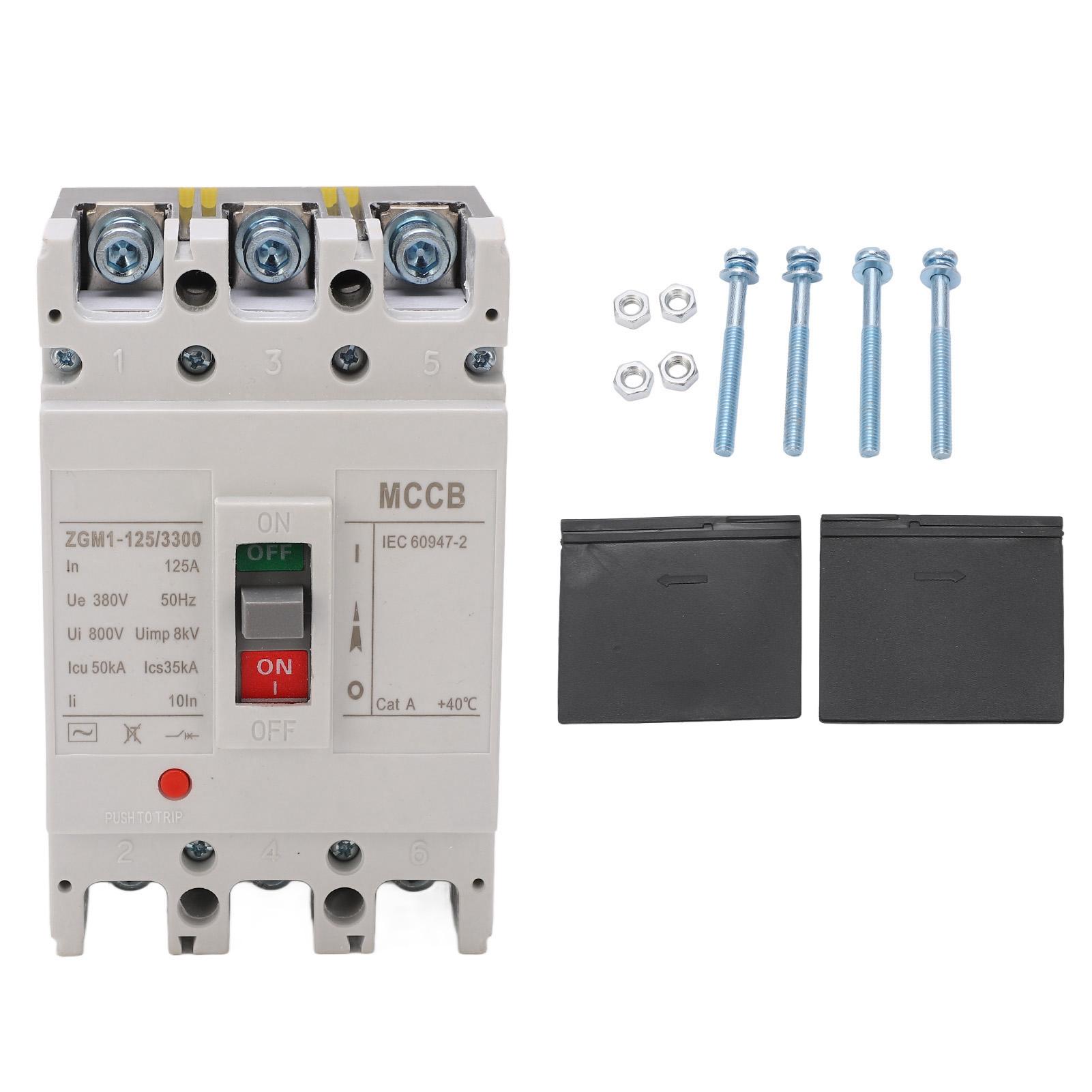 

AC Circuit Breaker 3P Overload Protection Car Power Cut Off Controller MCCB 380V 125A