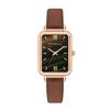 Niche Women's Small Green Retro Square Quartz Student Watch