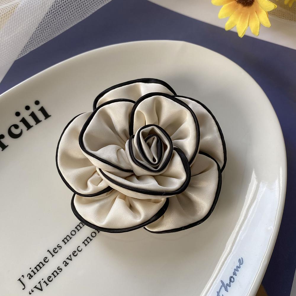 1 Pcs Black Beige 3D Small Fragrant Floral Accessory Patch DlYClothing Headwear Headband Accessories 8.2CM