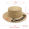 Parent-child hat Korean version summer beach hat women's bow flat edge sun protection straw hat outdoor flat top sun hat