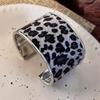 Metal Wide Bangle Leopard Print Bangles Alloy Jewelry Wide Cuff Bracelets  American Style