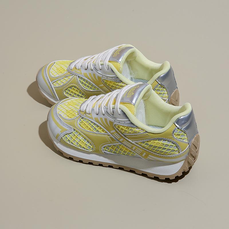 Fashion High Quality Casual Sneakers Women Lace-up Round Toe Running Shoes Woman Comfort Patchwork Flat Walk Shoes Female Sneakers Woman