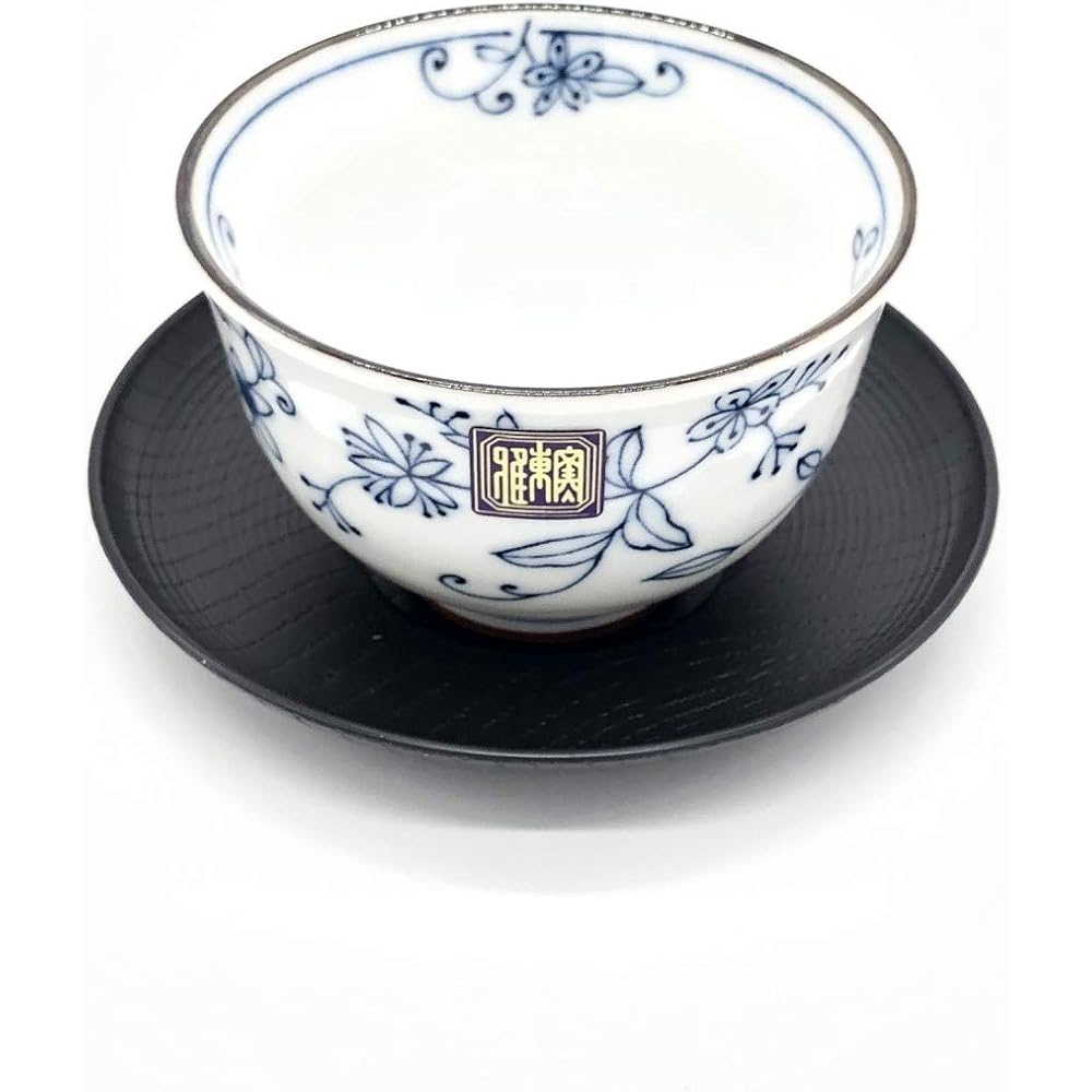 Nihon Tosai Line Aoi Tea Cup Set with Saucer Traditional Japanese Design