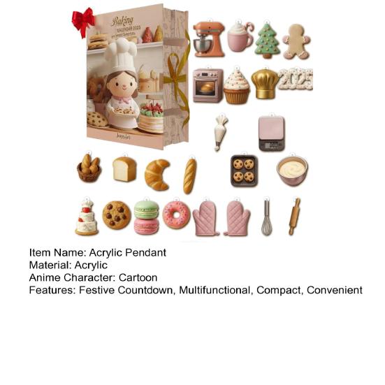 Calendario de Adviento de Navidad 2025 con Colgante Acrílico Caja de Cuenta Regresiva de 24 Días Decoración Multifuncional para Niños