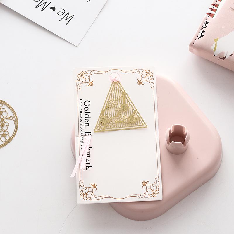 8 pcs Sakura Golded bookmarks Chinese Vintage leaf Metal book marker Stationery office School A6517