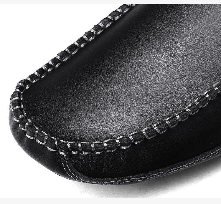 Men's Genuine Leather Driving Loafers - Wide Fit, Autumn/Winter Casual Korean Style