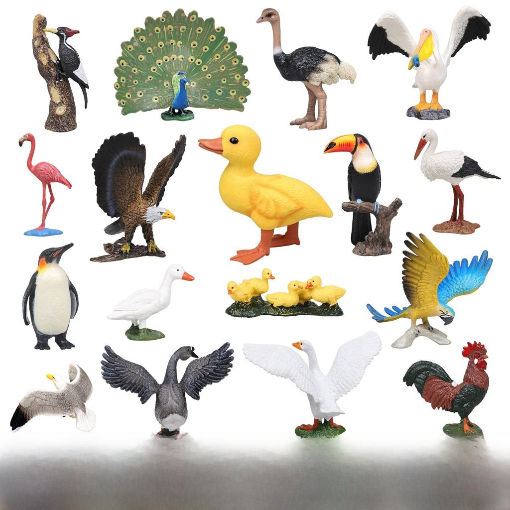 Miniature Bird Figurines Eagle Parrot Peacock