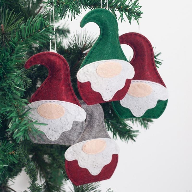 Christmas Tree Fabric Ornament Cartoon Santa Snowman Reindeer Hanging Decoration for Winter Holiday Party Decorations