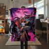 1Pc Alien Earth Print Flannel Blanket, High quality Comfortable for All Seasons, Home Decor, Warmth and Comfort, Perfect for Christmas Gifts