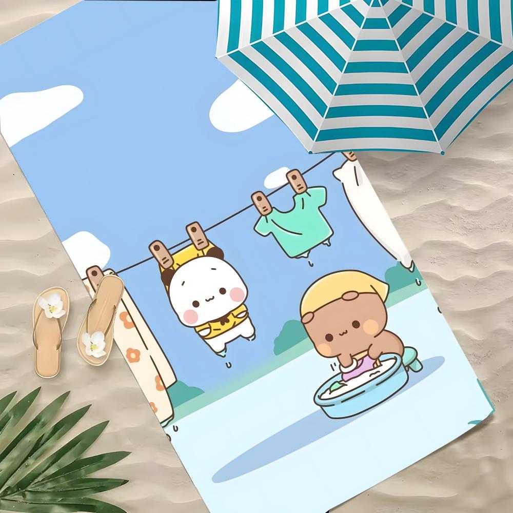 Anime Bubu Dudu Towel Polyester Beach Towel Quick Dry Sand Free Bath Towel For Summer Pool Travel Vacation