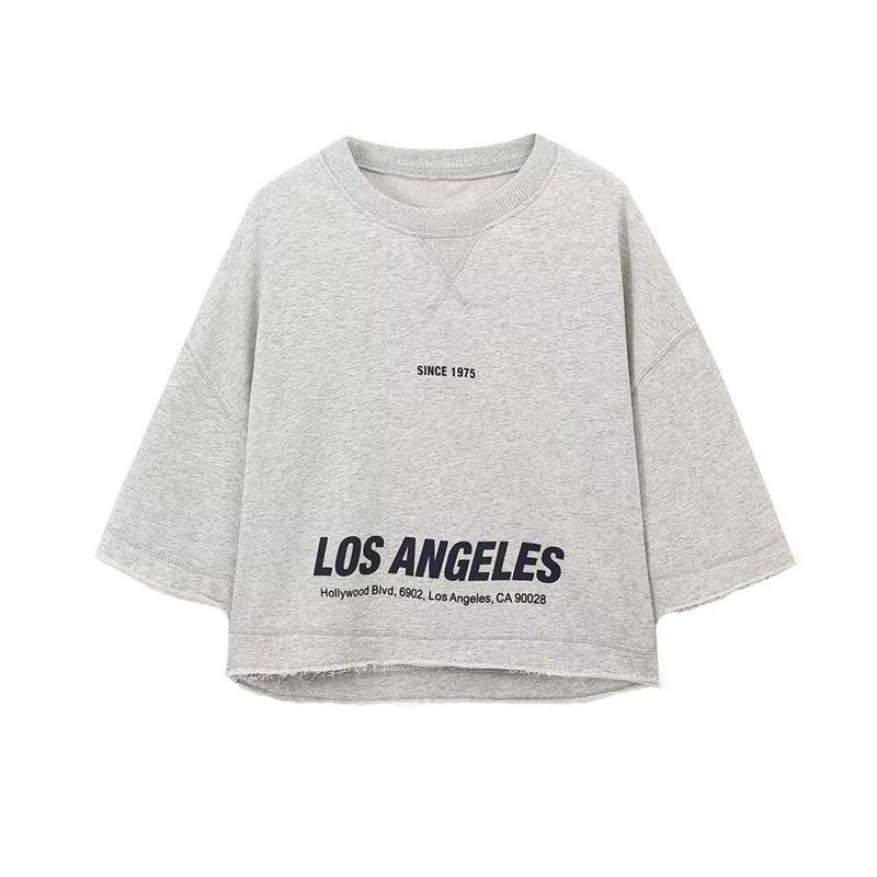 Kaslead New Arrival Women's Clothing Fashion Style Fashion Casual Minimalist Easiest for Match Printed Short Sweatshirt 0264361