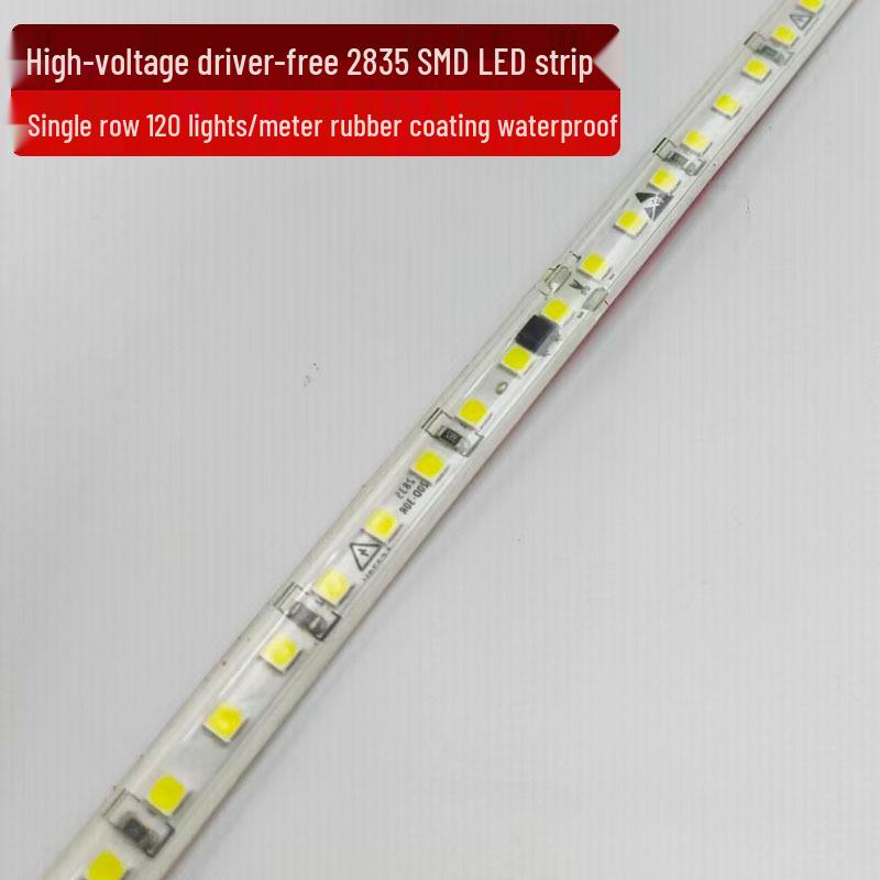 

Driverless 2835 LED Strip, 120 LEDs, Self-Adhesive, Waterproof, 110V/220V, Linear for Garden 220V 120 LEDs
