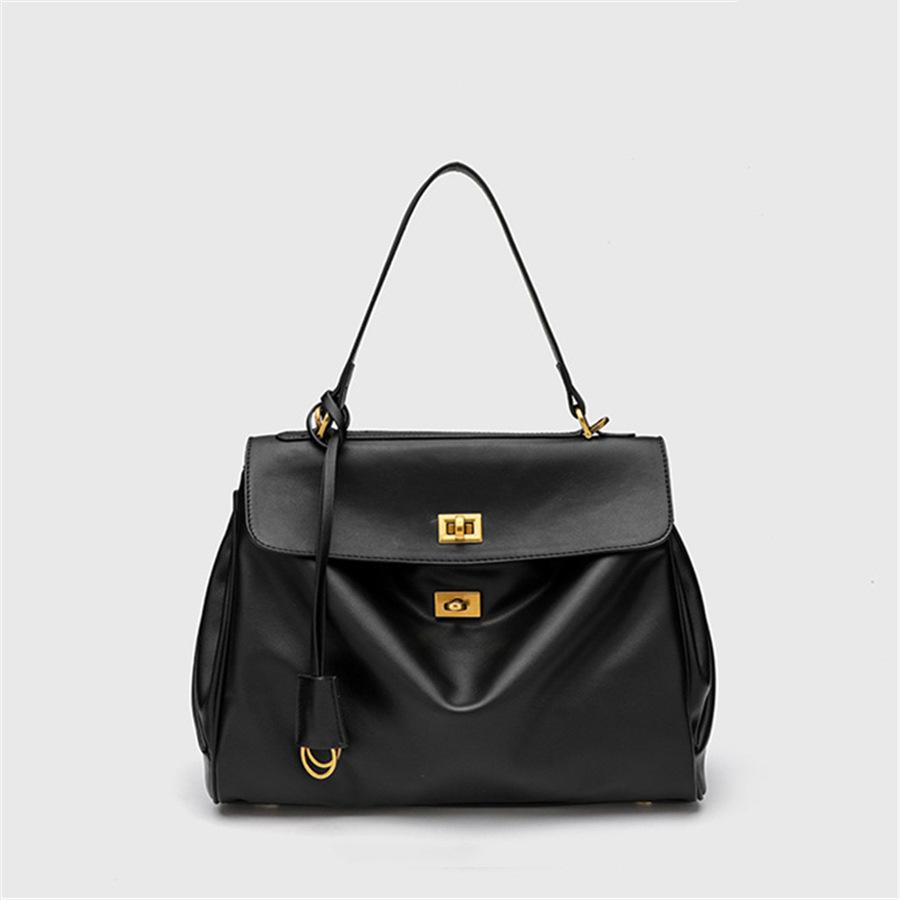 New leather texture large capacity tote bag premium feeling armpit bag single shoulder crossbody commuter Kelly women's bag