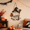 Spooky Halloween Decoration Wooden Hanging Door Sign Cute Ghost Welcome Ornament